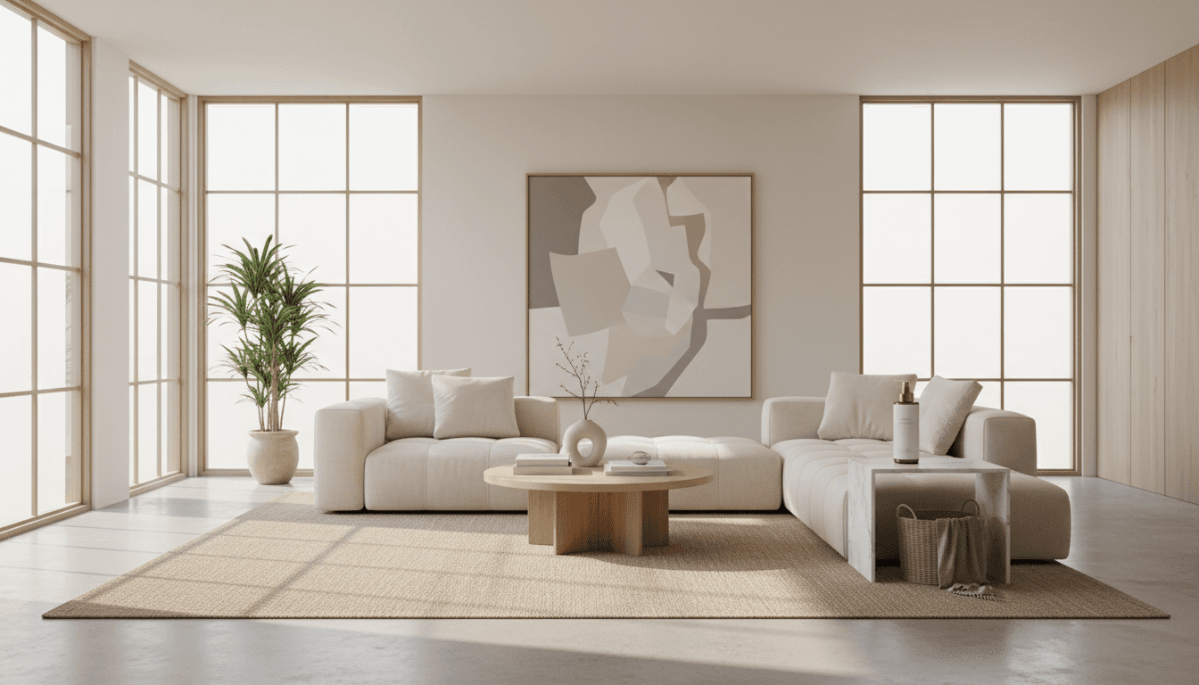 Luxury lounge area at Ebony Living Spaces with comfortable seating and natural light
