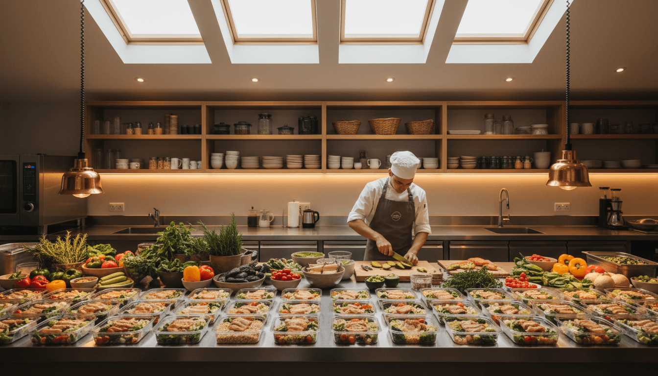 Kitchen team preparing fresh ingredients for daily meals