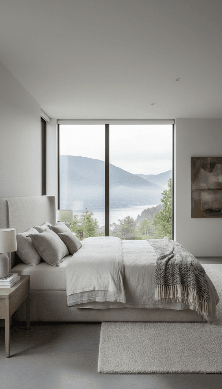 Spacious luxury bedroom with attached balcony
