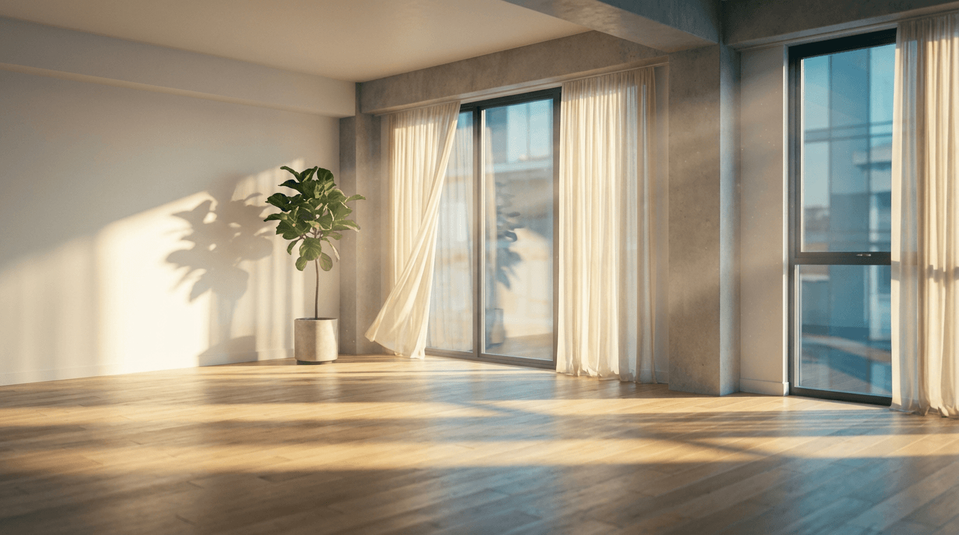 Spacious 3BHK bedroom with attached balcony and natural light